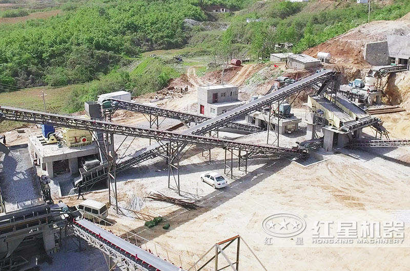 河南洛陽時產200噸破碎生產線俯瞰圖 河南洛陽時產200噸破碎生產線俯瞰圖