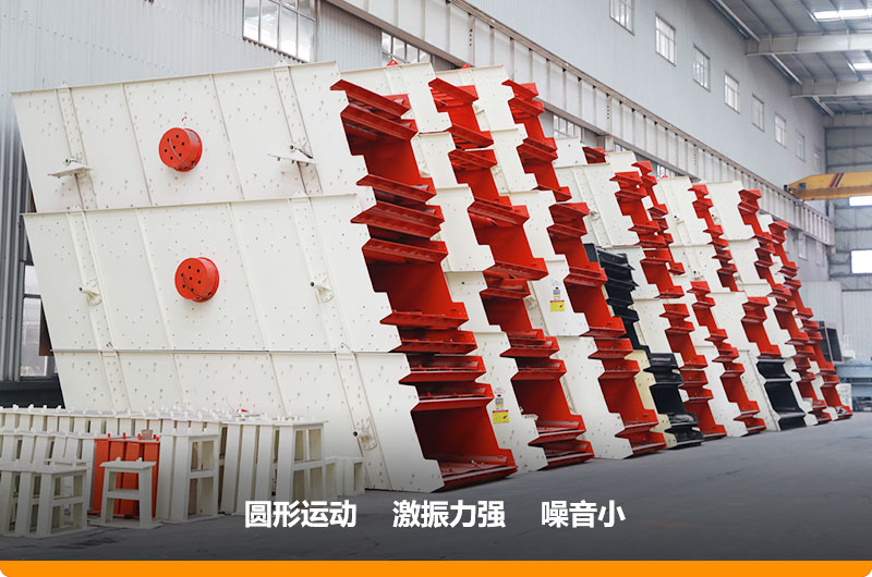 圓振動篩，篩孔尺寸為5-80mm，處理能力32-276t/h