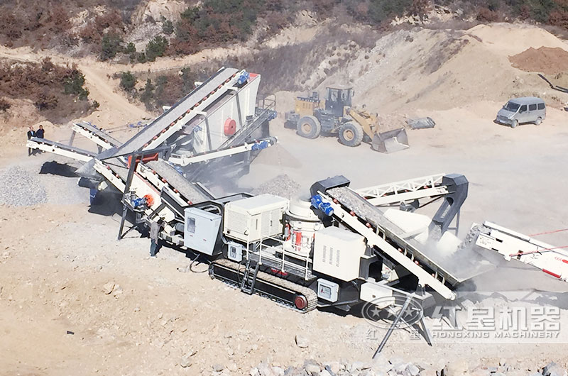 河北青石移動破碎生產線現場實拍1 河北青石移動破碎生產線現場實拍1