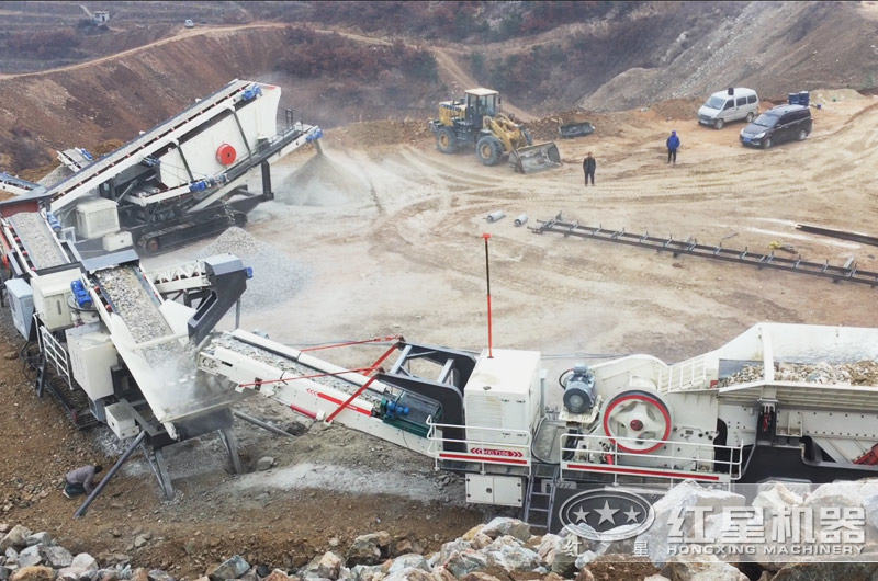 河北石家莊時產300噸混凝土移動破碎生產線 河北石家莊時產300噸混凝土移動破碎生產線