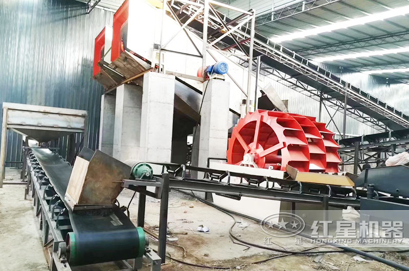 陜西西安河卵石制砂生產線現場 陜西西安河卵石制砂生產線現場