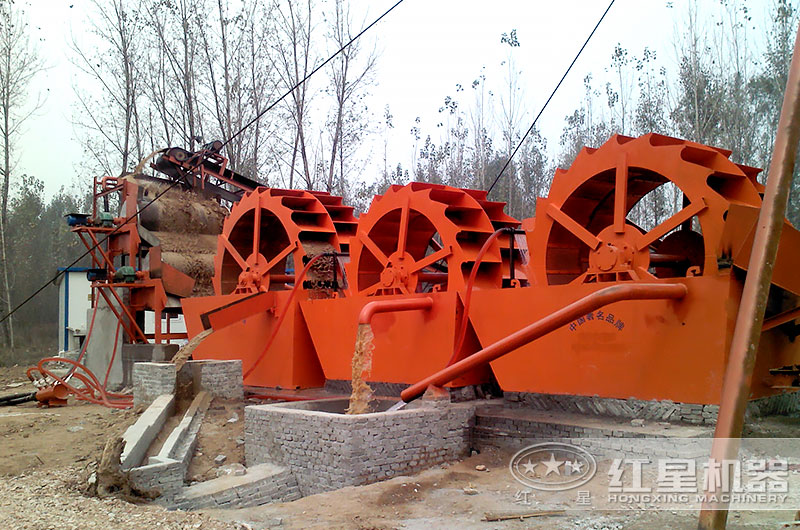 洗沙現場 多部洗沙機聯機作業現場